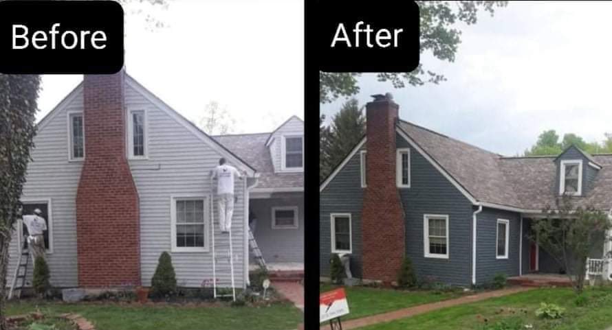 Exterior before and after picture in Kettering, Ohio