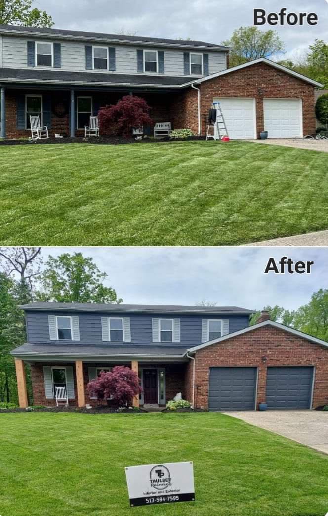 Before and after picture of exterior in cincinnati